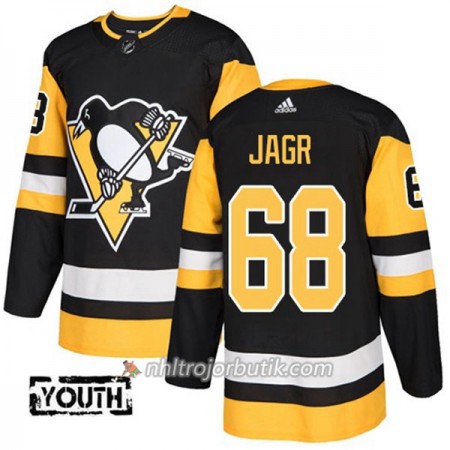 Barn Ishockey Pittsburgh Penguins Tröja Jaromir Jagr 68 Adidas 2017-2018 Svart Authentic